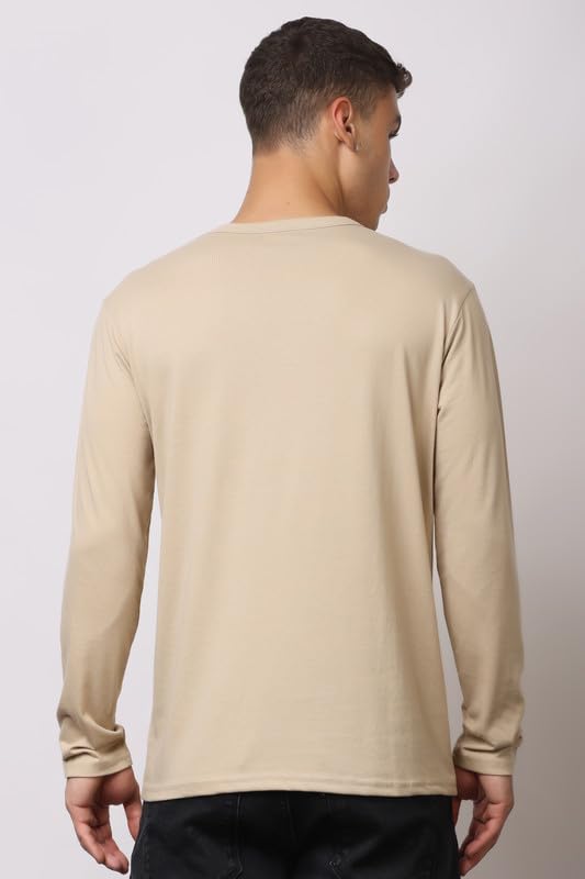 London Hills Men's Solid Henley T-Shirt Skin - Image 5