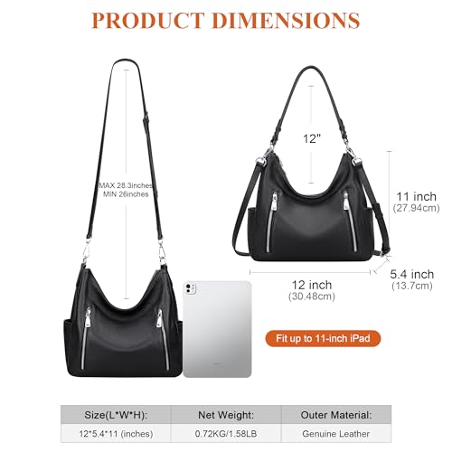 Image of Over Earth Genuine Leather Purses and Handbags for Women Hobo Shoulder Bag Ladies Crossbody Bags Medium