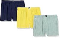 Nautica Mens Classic Cotton 3-Pack Woven Boxer, Mari Gold/Peacoat/Check Ocean Greenery, X-Large