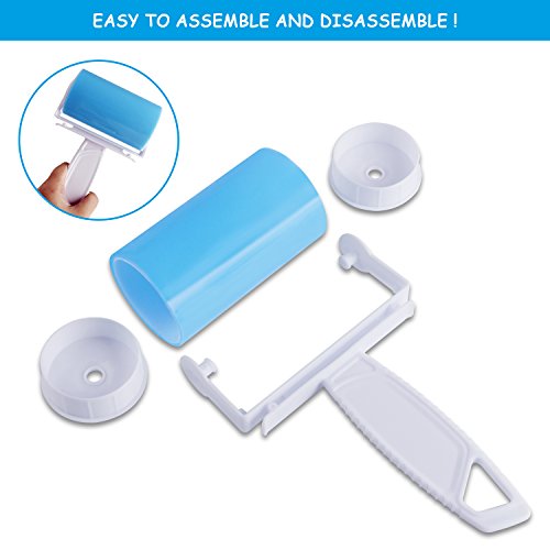 WOWGO 2nd Version Lint Roller, Reusable Washable Pet Hair Remover Lint Roller Cleaner for Clothes, Animal Hairs, Car Seats (2 Large 2 Mini)