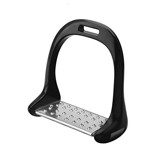 ViaGasaFamido Horse Riding Stirrup, 5Colors Stainless Steel Non-Slip Pad Equestrian Aluminum Saddle Saddle Lightweight Safety Horse Saddle with Painting(Black)