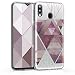 Produktbild kwmobile Hülle kompatibel mit Samsung Galaxy M20 (2019) - Handyhülle Silikon Case - Glory Dreieck Muster Rosa Rosegold Weiß