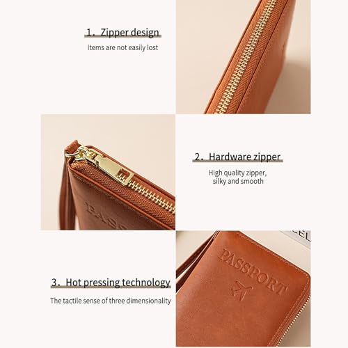Cowenhey Multi-Functional RFID Passport Wallet Set, Blocking Passport Holder Travel Wallet, Holds Phones, Anti-Theft Protective Case with Multiple Card Pockets for Secure Travel Essentials (Pink) by Cowenhey - Image 7