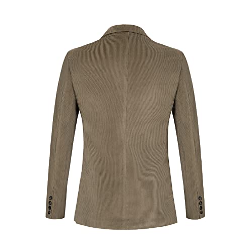 Wzikai Men's Casual Corduroy Blazer Jacket Slim Fit One Button Work Wear Sport Coat Khaki M #TOP1
