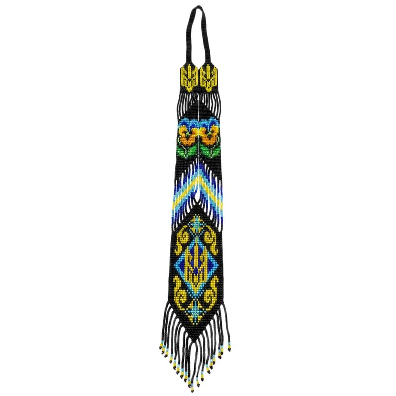 Collier Gerdan ukrainien Royal Diamond bijou traditionnel perles de rocaille LK_UKRN_0404
