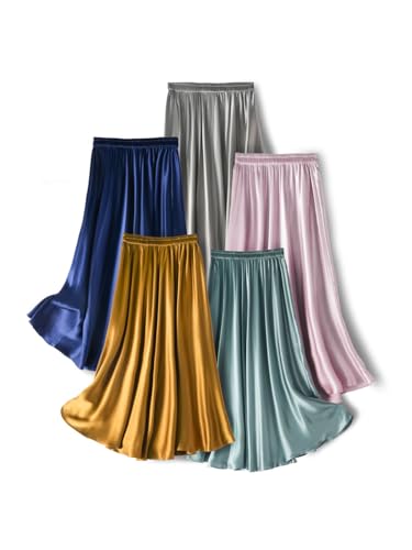 Mulberry Silk Skirt Women‘S Solid Color Long Skirt3