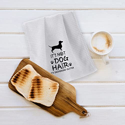 Ohsul It’s Not Dog Hair It’s Dachshund Glitter Absorbent Kitchen Towels Dish Towels Dish Cloth,Funny Dog Hand Towels Tea Towel For Bathroom Kitchen Decor,Dog Lovers Girls Gifts #TOP4