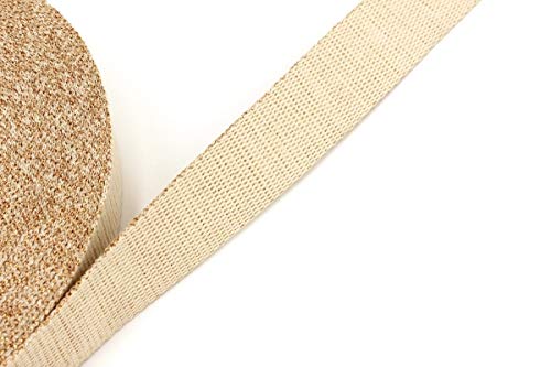 Gurtband Baumwolle Glitzer 30mm natur/gold (1 m) Cover