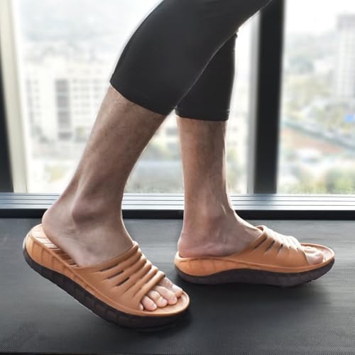 Image of KuaiLu Mens Recovery Sandals Orthotic Arch Support Open Toe Sport Slides Thick Cushion Orthopedic Plantar Fasciitis Slip On Wide Width Summer Pool Beach Waterproof