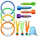 Neuytiky 11 pièces Jouets de Plongée sous-Marine, Anneaux de Plongée pour Enfants 4-12 Ans...