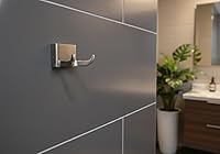 Vista 4 de Formosa Design Hardware - Gancho para toallas y batas, variedad de acabados y estilos disponibles (estilo cuadrado, níquel cepillado)