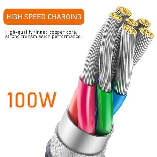 Image of C04 2 in 1 Custom Coiled USB C Cable for Gaming Keyboard-Detachable Double Sleeve Spiral Cable with 5 Pin Aviator Connector for PS4,Xbox-USB A To Type C&Type C To Type C(1.62+3.28inch)-White