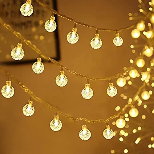 Image of Kyraton 20 LED Solar Globe String Lights - Waterproof Outdoor Fairy Lights with 8 Modes | Warm White Decorative Lights for Garden, Patio, Balcony & Festive Decor