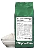 SaporePuro Acide Lactique en Poudre 1 kg – Qualité Alimentaire Pure – Pour Boulangerie, Pr...