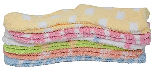 Different Touch 6 Pairs Non-slip Hospital Socks Cozy Fuzzy Slipper Grip Socks4