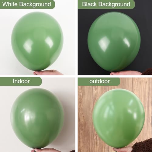 Image of RUBFAC 129pcs Vintage Green Balloons Different Sizes 18 12 10 5 Inches Sage Green Latex Balloon Garland Arch for Masquerade Party Decorations Birthday Baby Shower Wedding Party Supplies