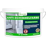 derendo Anti Schimmel Farbe weiß innen 5 Liter Wandfarbe weiß gegen Schimmel Badezimmer Feuchtraumfarbe Schimmel Stopp Langzeitschutz Schimmelentfernung