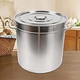 35 l/50 l/70 l Eimer, Edelstahl-Eimer mit Deckel, Kücheneimer, Futtereimer, Milcheimer, Lebensmittel, Kochtopf, Suppentopf, Gulaschkessel, Edelstahl-Eimer, Suppentopf für Restaurant (Größe: 50 l)