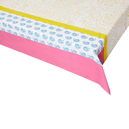 Nappe rectangulaire réutilisable en tissu Boho Paisley coloré