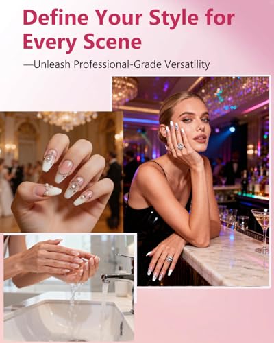 Aokitec Żel budujący do paznokci żelowych: 4 podstawowe kolory Builder Nail Gels zestaw do paznokci przezroczysty biały Nudes Pink żel do wzmocnienia paznokci ze szczotką do paznokci 100 sztuk form do