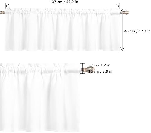 Miniatura 4 de PZZ BEACH Cenefa de ventana con estampado geométrico azteca con bolsillo para barra, cenefas de cortinas de cocina para sala de estar, dormitorio,