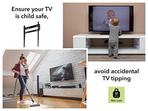 Avf El400B-A Flat To Wall, Low Profile Tv Wall Mount, Black, For Most 25”, 28”, 30”, 32”, 37”, 39”, 40”, 42”, 46”, 47”, 50”, 55”, Universal Bracket And Vesa 50X50 To 400X400, Ultra Easy Installation #TOP6