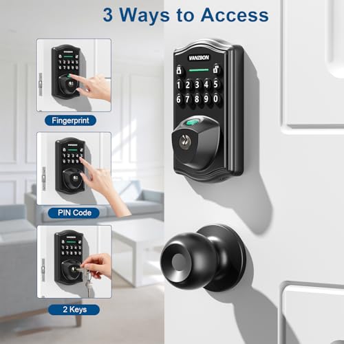 Image of Smart Deadbolt Door Lock with Keypad, Fingerprint Keyless Entry Door Lock, Electronic Keypad Deadbolt for Front Door, Biometric, Anti-Peeping Password, Auto Lock, Easy Installation