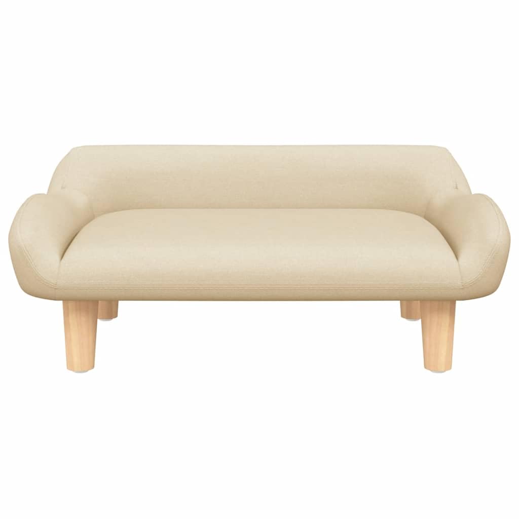 Sofá infantil de tela crema con marco de madera de pino estable, 70 x 40 x 24 cm, acolchado con espuma, grupo de asientos para habitación infantil, adecuado para habitaciones de bebés y zonas
