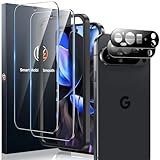 LK 2 Pack for Google Pixel 9 Pro Screen Protector, 2 Pack Camera Lens Protector, Tempered Glass Fit Lens Cutouts Ports, one second Fingerprint Unlock, 0 Bubble, with Easy Installation Tool