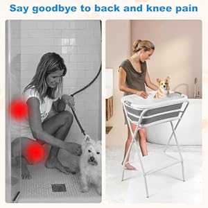 Dog Bathtub, 2-in-1 Foldable Portable Dog Washing Station for Bathing Showering and Grooming, Dog Bathing Station with Drain Hole for Small Dogs, Cats and Other Pets, Indoor and Outdoor Dog Bathtub 2 in 1 Foldable Portable Dog Washing Station for Bathing Showering and Grooming Dog Bathing Station with Drain Hole for Small Dogs Cats and Other Pets Indoor and Outdoor