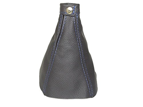 The Tuning-Shop Ltd for Hyundai Coupe Tiburon 2002-2008 Shift Boot Black Genuine Leather Blue Stitching