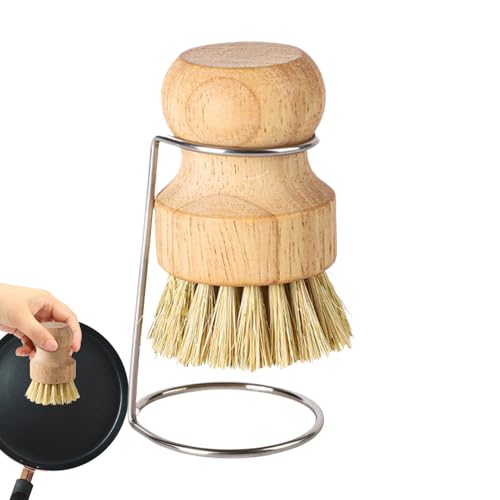 食器洗いブラシ | 木製ハンドルと水切りラック付きスクラブ清掃用剛毛 | ナチュラルキッチンブラシ - キッチン浴室用食器洗いブラシ