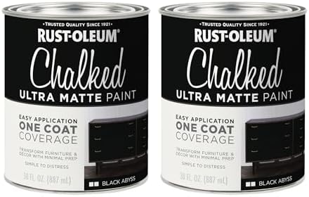 Rust-Oleum Black Abyss Chalked All-in-One Ultra Matte Paint | One Coat Coverage | No Primer, Sanding, Or Topcoat Needed | Easy Clean Up | Made in USA | 30 OZ | 2 Pack