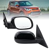 Lqito Right Passenger Side Mirror Compatible With 2014 2015 2016 2017 2018 2019 Kia Soul With Manual Folding Power Glass Black Replace#87620B2500 (3Pins)