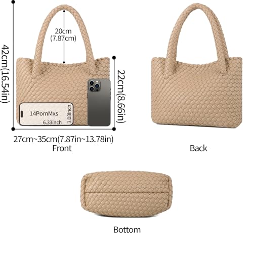 Image of Handbag and Purse for Women,Handmade Vegan Leather Summer Beach Travel Shoulder Bag | Travel-friendlyTote