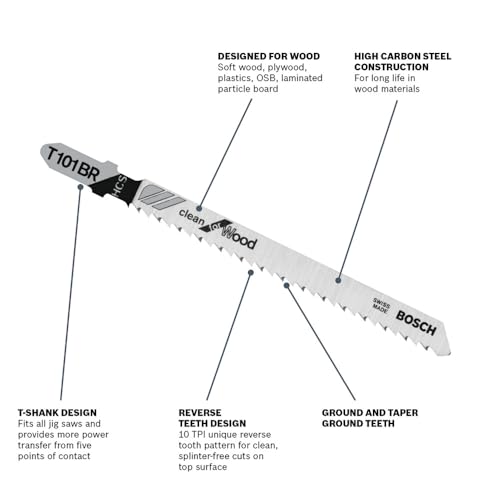 Bosch T101BR 10 TPI Reverse Pitch Blades