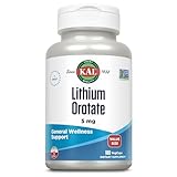 KAL Lithium Orotate 5mg, Low Dose Lithium Supplement for General Wellness Mood Support, Highly Bioavailable, Vegan, 60-Day Guarantee, 180 Servings, 180 VegCaps
