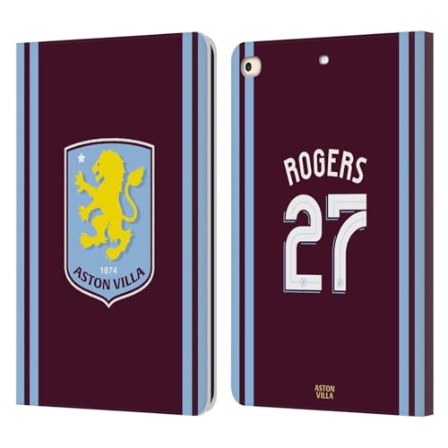 Licenza Ufficiale Aston Villa Football Club Morgan Rogers Kit Giocatore con Stemma Custodia Cover pelle a Portafoglio Compatibile con Apple iPad 9.7 2017 iPad 9.7 2018