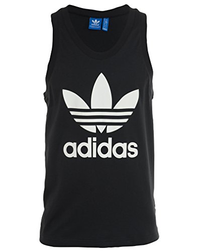 adidas Originals Men's Trefoil Tank Shirt, Black, Medium