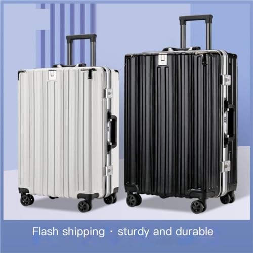 Suitcase Suitcase Aluminum Alloy Seatable Suitcase Suitcase Men And Women Lock Trolley Case Fashionable Boarding Case Suitcase Tags(Blue)4