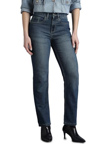 Image of INKD Women's Slim Fit Jeans - Mid-Rise | Cotton Blend | Stretchable Fabric | Classic 5 Pocket Styling | Jeans for Women (Available in Plus Sizes)