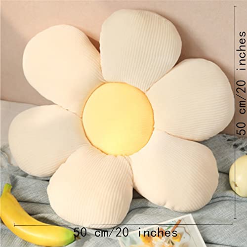 OUKEYI Flower Floor Pillow Daisy Flower Shape Cushion Cute Seating Pad Chair Cushion Oversized Throw Pillow,for Home Decoration Kids Girls Women Gifts (White Daisy - Image 3