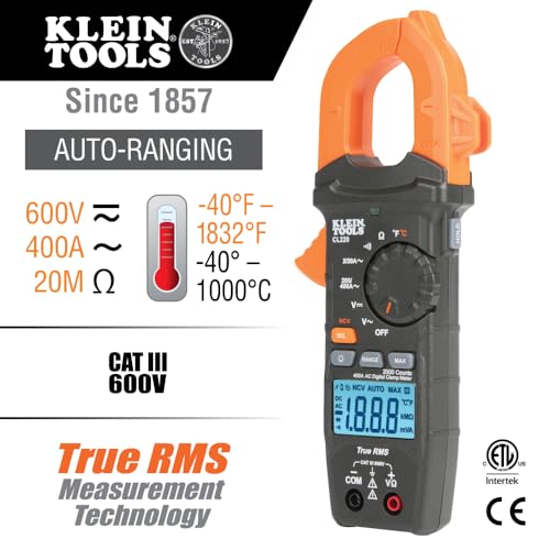 Image of Klein Tools CL220VP Electrical Test Kit with Digital Clamp Meter, Non-Contact Voltage Test Pen, GFCI Outlet Tester, AC /DC Voltage Tester