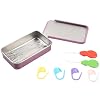 40PCS Large Eye Sewing Needles, 8 Sizes Hand Sewing Sharp Needles, Embroidery Needle, Leather Needle,Stainless Steel Yarn Needles with Threaders & Stitch Markers (Rosy Purple)