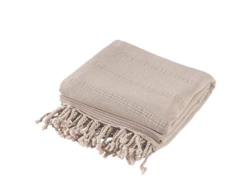Infusezen Stonewashed Turkish Towel, Thin And Absorbent Bath Towel, Beach Towel And Pool Towel, Large Cotton Stone Washed Peshtemal Towels Weaved In Turkey, Hammam Spa Towels (Beige) #TOP1