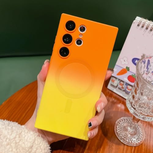 Coque silicone Samsung S22 Plus dégradé orange jaune antichoc