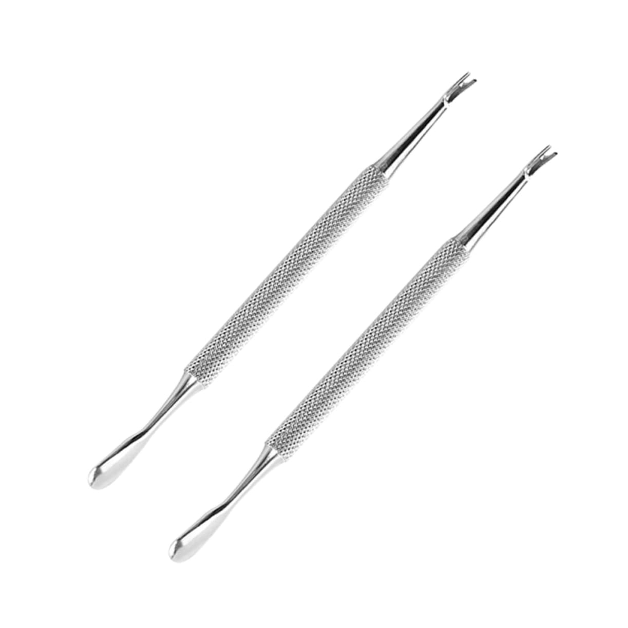 NIYANGLE 2pcs Stainless Steel Dead Skin Cuticle Pusher for Professional Nail Care Shaped Trimmer for Pedicure and Manicure Nail Tool for Easy Cuticle