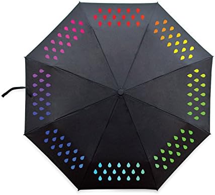 Suck UK | Color Changing Compact Umbrella | Changes Color When Wet | Changes Back to White When Dry | Lightweight Folding Umbrella | Small Backpack Essentials