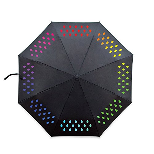 Suck Uk | Color Changing Compact Umbrella | Changes Color When Wet | Changes Back To White When Dry | Lightweight Folding Umbrella | Small Backpack Essentials #TOP5