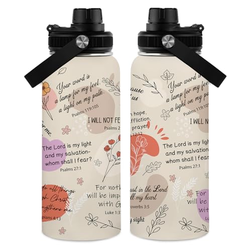 WWHSAI Christian Gifts for Women - Faith Bible Verse Gifts Baptism Water Bottle- Inspirational Religious Birthday Gift for Women - Catholic Spiritual Christmas Gift Tumbler for Girl Friends 32oz